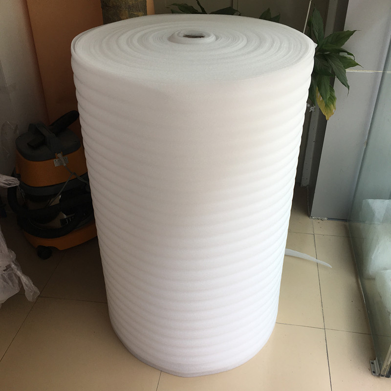 现货10mm加厚白色防震泡棉卷材 20米长珍珠棉卷 抗压打包覆膜棉卷