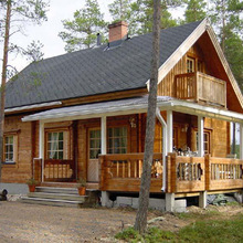 厂家定制俄罗斯樟子松木屋 防腐木别墅组合木屋 户外环保木质房屋