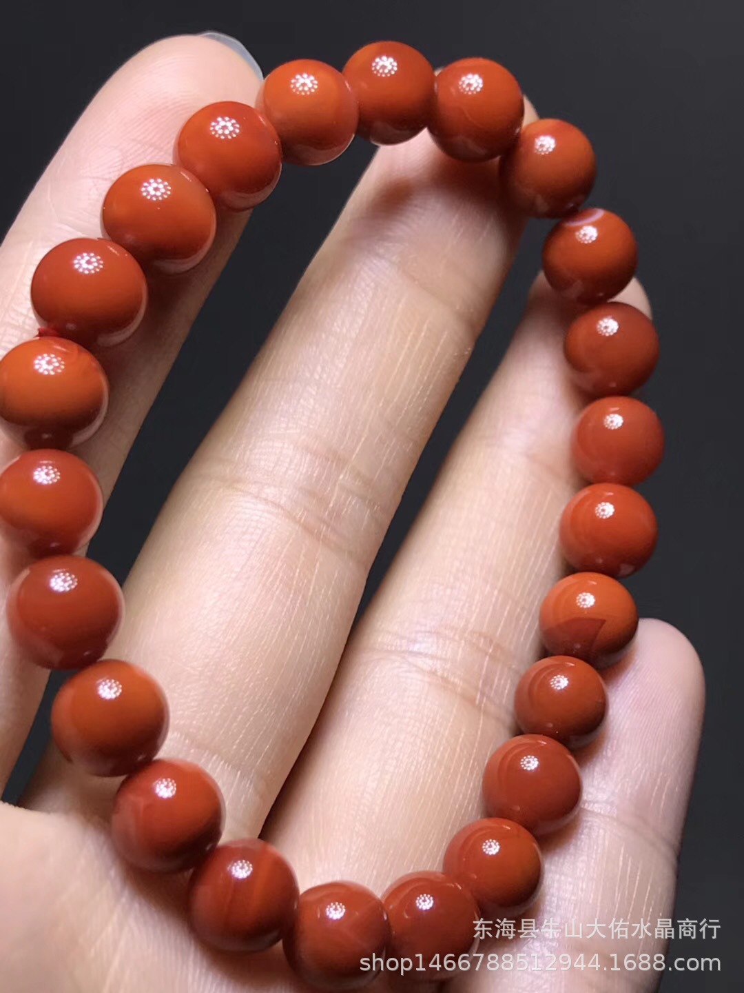 天然川料南红手链无优化无烤色男女情侣手串饰品礼物