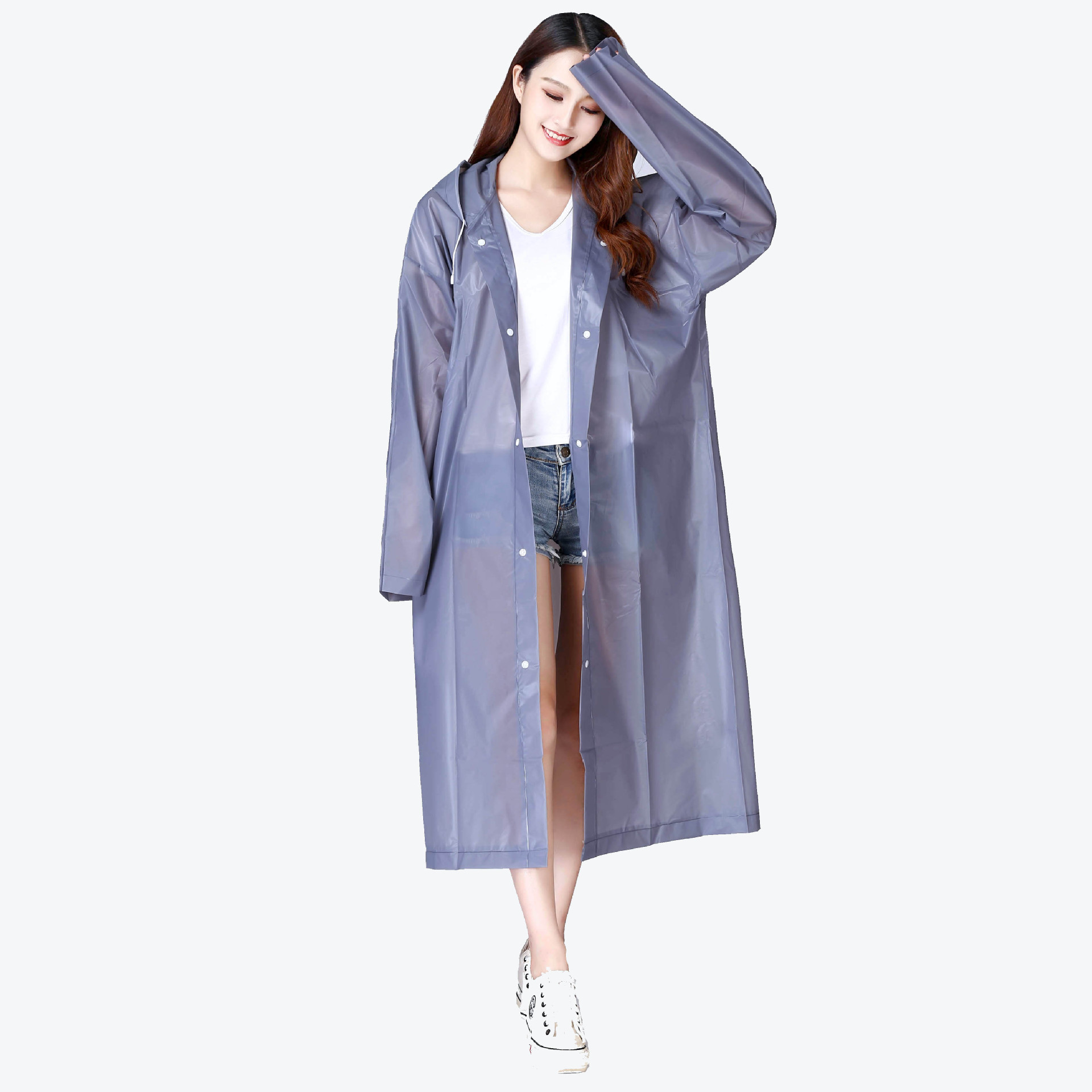 时尚雨衣eva材质雨衣加厚透明雨衣登山旅游徒步便携带雨衣女-阿里巴巴