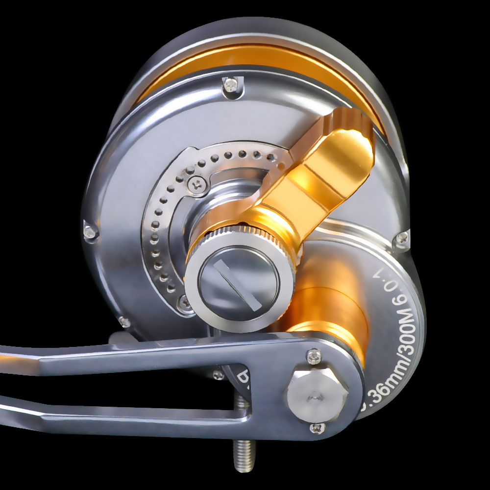 pro beros筏轮 全金属筏钓轮 飞钓轮单向慢摇铁板鼓轮bw500右手