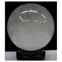 原矿白水晶球摆件白冰洲石球摆件风水球6--18厘米送底座