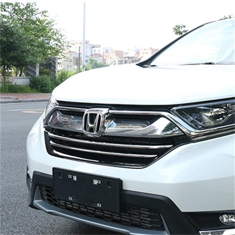 适用于17款本田crv中网饰条 前中网亮条不锈钢装饰亮框专用改装