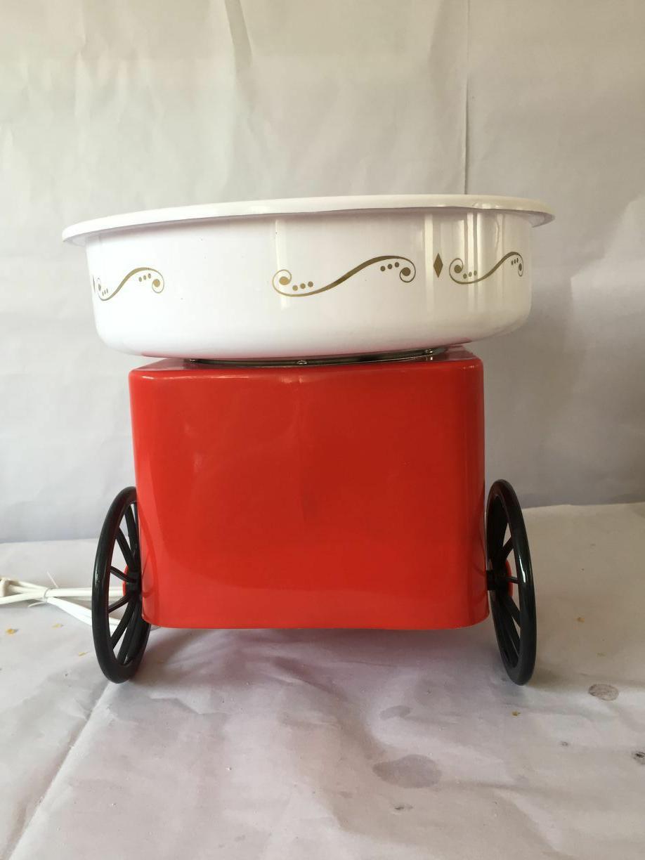 诺阳复古小推车红色迷你棉花糖机家用儿童全自动棉花糖机节日礼物