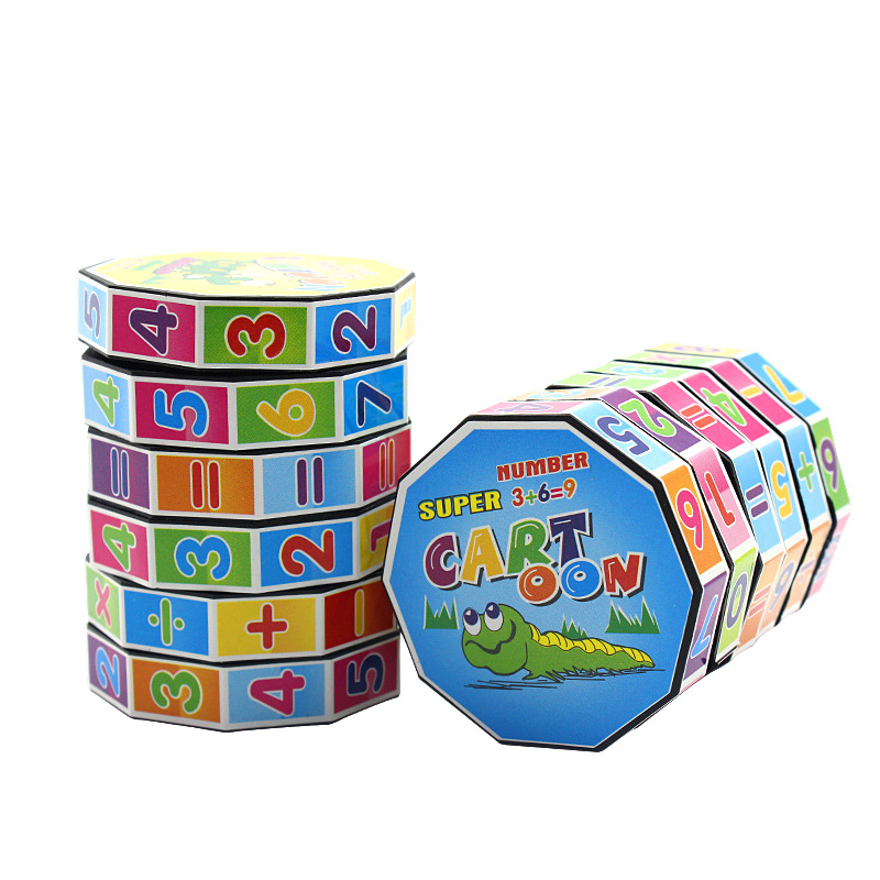 Children's Digital Rubik's Cube Educational Toy Cylindrical Plastic Cube Arithmetic Cube Hot Sale Stall Supply Wholesale