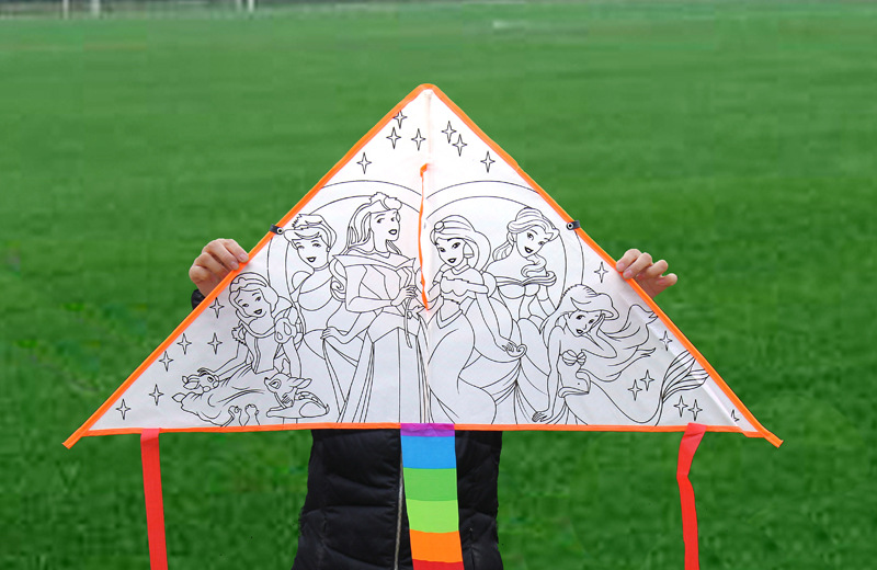 diy风筝填色风筝空白风筝儿童手绘教学材料幼儿绘画厂家直销批发