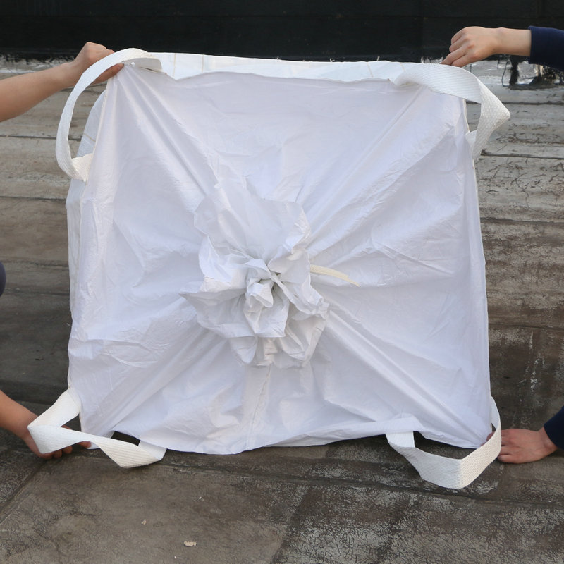 厂家批发pp柔性编织太空吨袋集装袋带围带四吊环大开口吊装袋定制