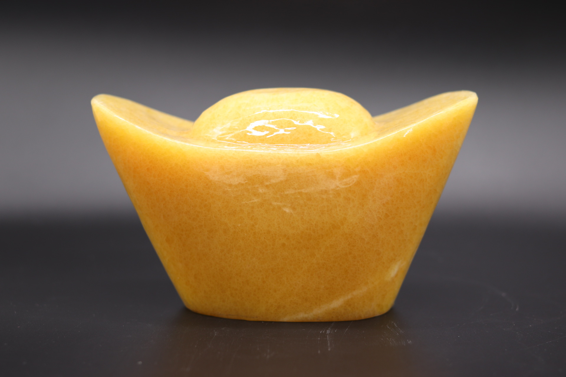 天然米黄玉20cm长玉元宝玉 雕刻优质招财风水摆件玉器工艺品 精品