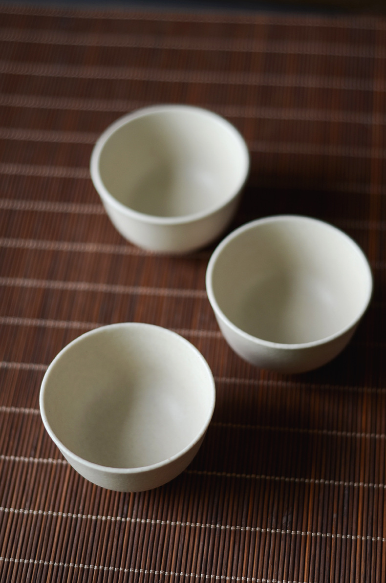 景德镇手工主人杯陶日式月光白粗陶茶杯功夫茶具白茶小盏品茗杯