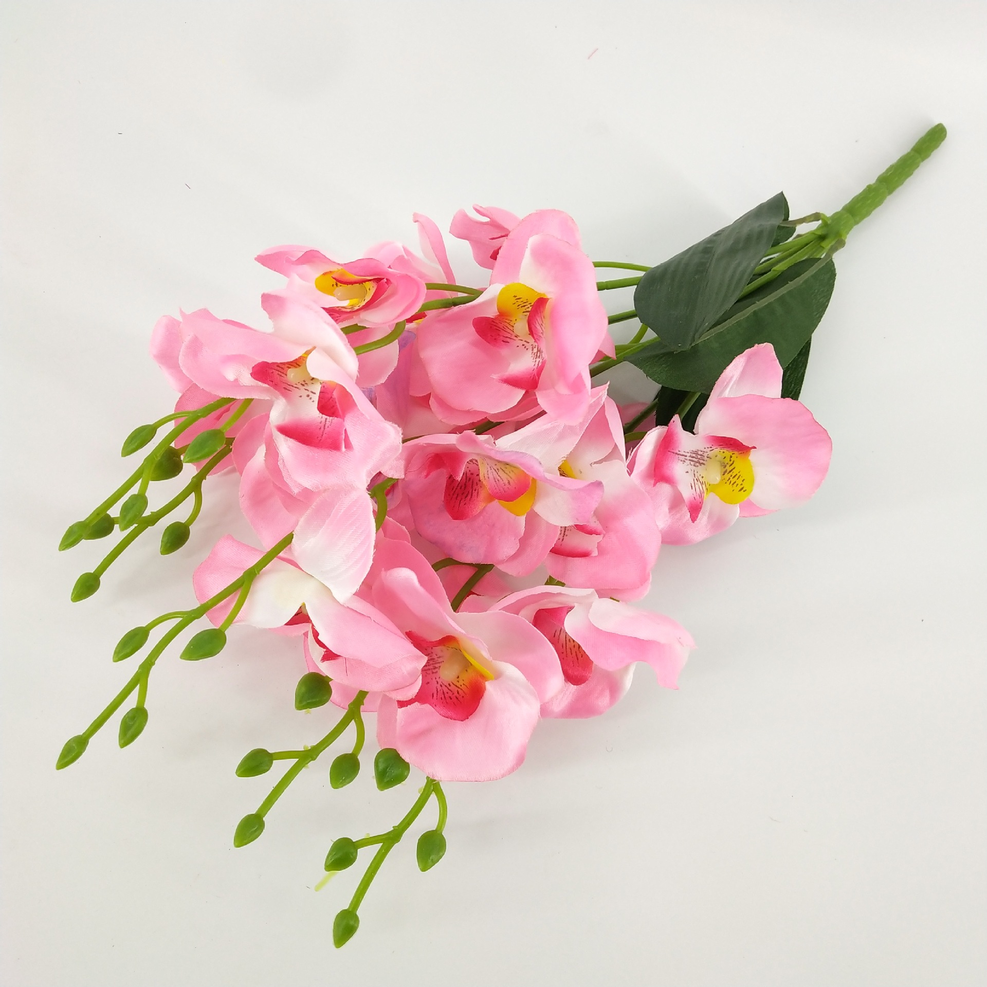 厂家供应 仿真花5叉蝴蝶兰 跳舞兰把花 婚庆工程装饰绿植批发