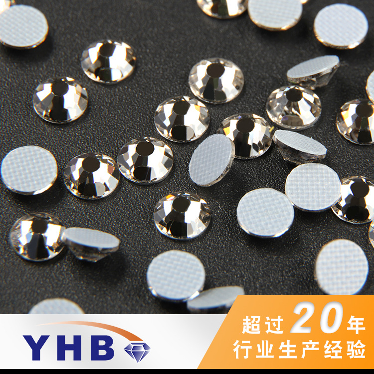 Yhb Factory Wholesale Textile Accessories Imitation Diamond Rubber Bottom Light Transparent Gray Hot Drilling 3mm Luggage Decoration Colorful Crystals
