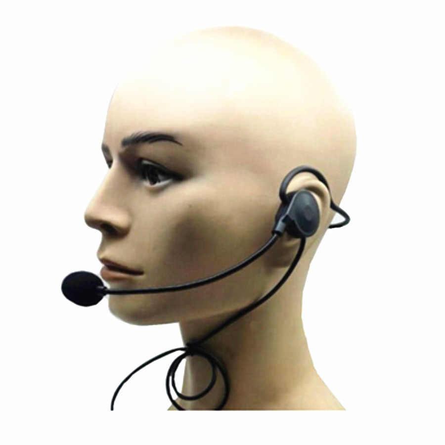 对讲机高级单边头戴式耳机 高性能进口材质后挂式耳麦带咪棒战术