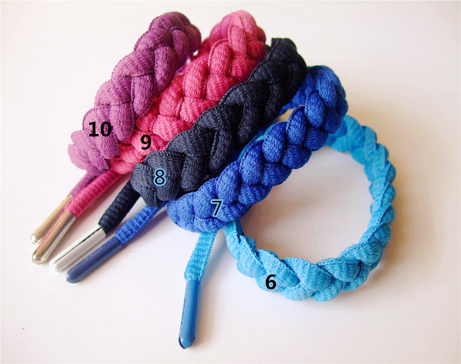 编织手链抖音彩虹反光全息黑白爱心手链情侣爱心金典黑白鞋带手链