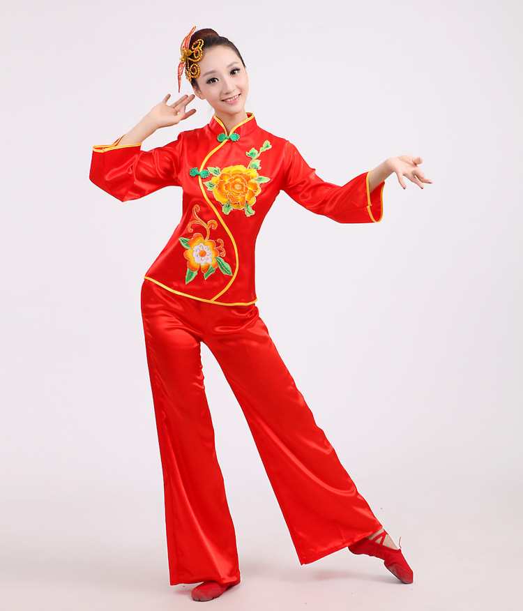 广场舞服装_2018新款东北秧歌服女装秋冬舞蹈演出腰鼓广场舞