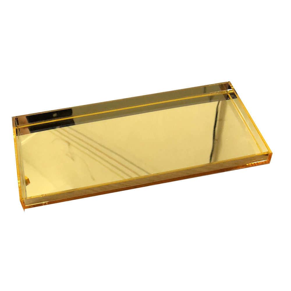 【源头厂家】定制金色镜面亚克力盒子 镜面亚克力展示架