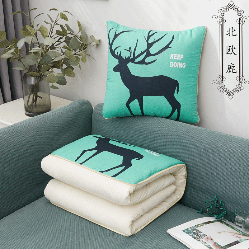 Factory Direct Supply Dual-Use Pillow Quilt Office Sofas Pillow Quilt Cartoon Multifunctional Pillow Quilt