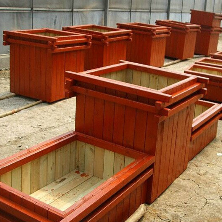 河南花箱厂家 户外组合花箱 防腐木花盆 庭院阳台种菜木箱