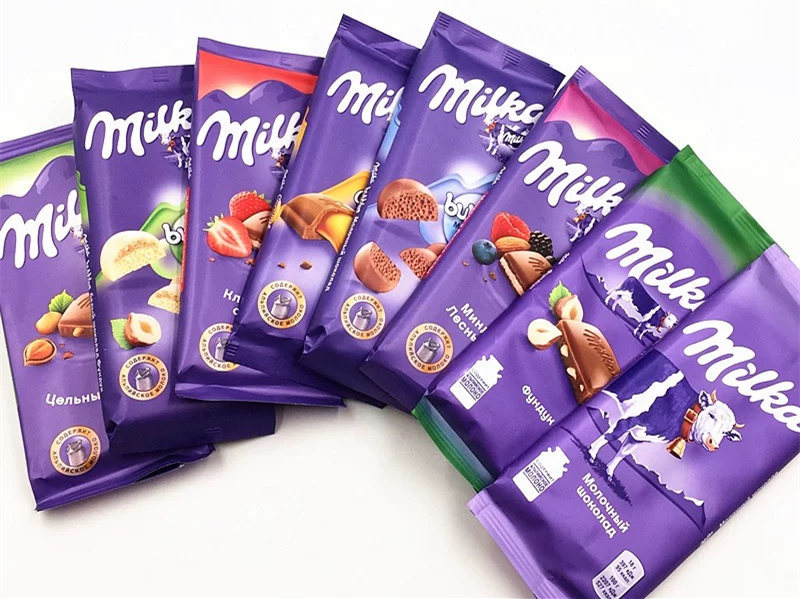 俄罗斯进口 milka妙卡巧克力 榛仁夹心牛奶巧克力 多种口味