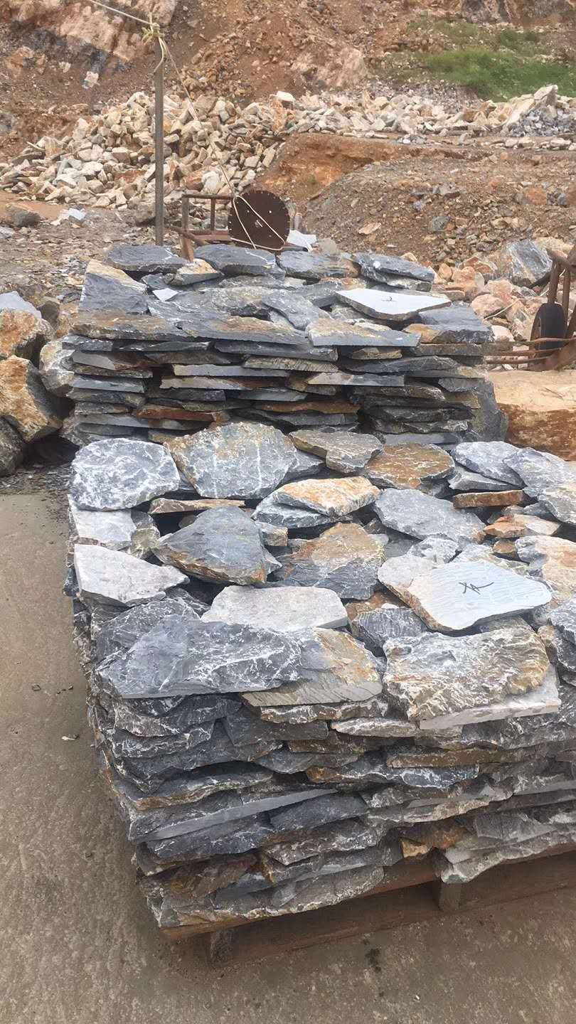乱毛石毛石挡墙 货源充足自然面青石板石 厂家直销庭院垒墙