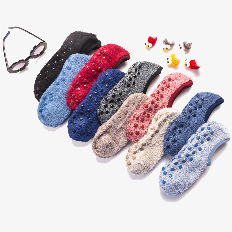 Socks Non-Slip Silicone Cotton Socks Dispensing Coral Fleece Floor Boat Socks Men and Women Flat Factory Wholesale Wazi