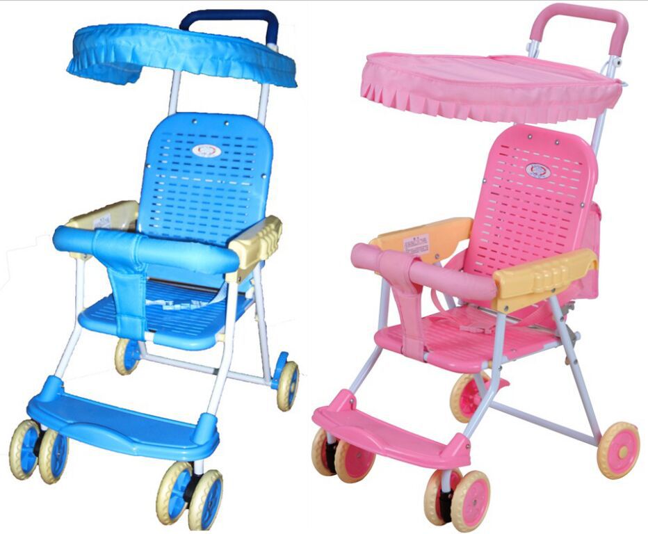 贺联184儿童手推椅bb推车塑料带蓬万向轮童车批发