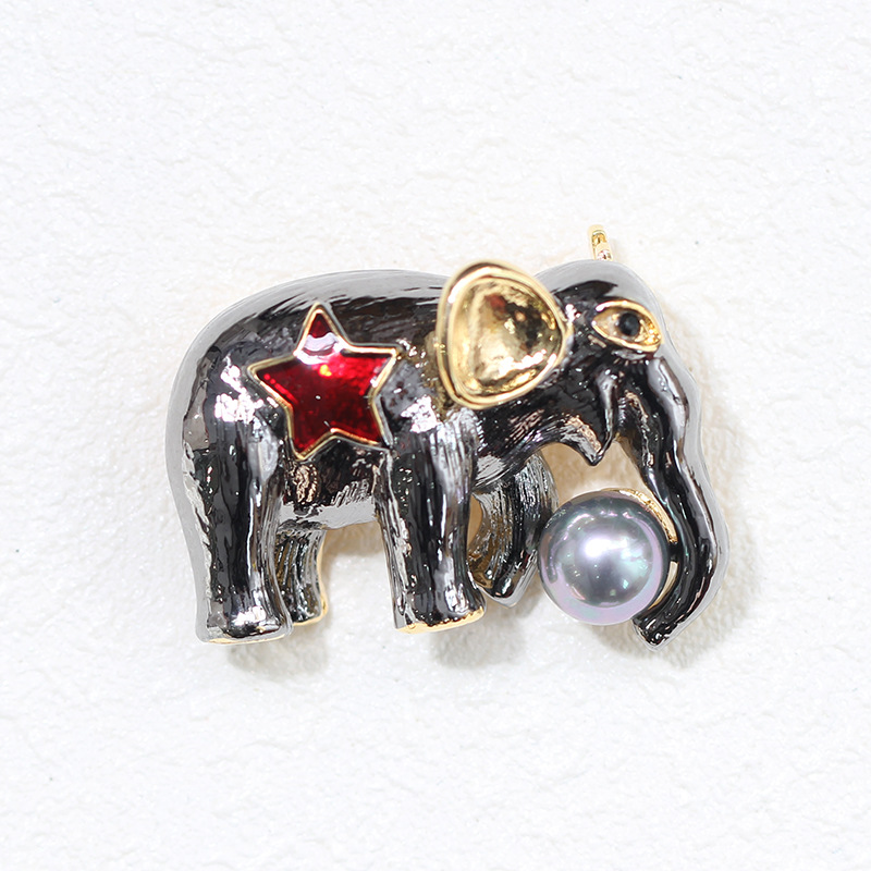 太阳云 韩版韩式可爱滴油大象胸针百搭卡通别针男女同款配饰混批