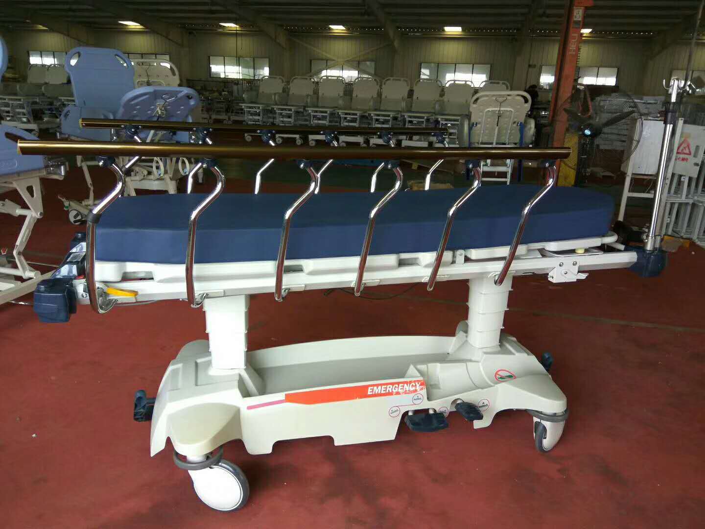 abs豪华液压升降平车 胃镜检查床 多功能转运床 多功能抢救床