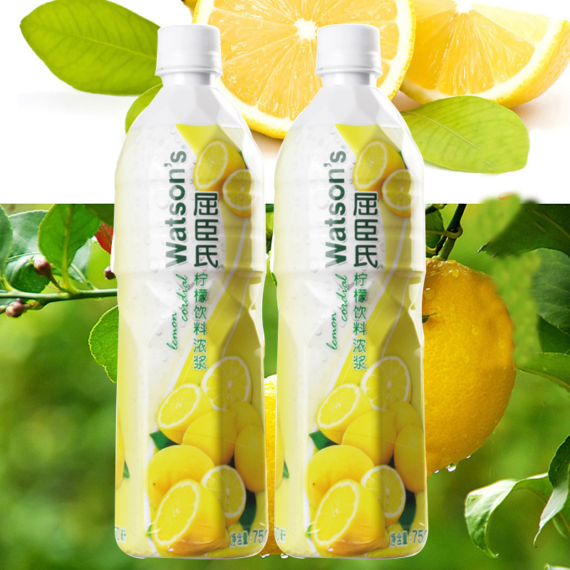 屈臣氏黄柠檬汁浓浆 750ml*12 整箱