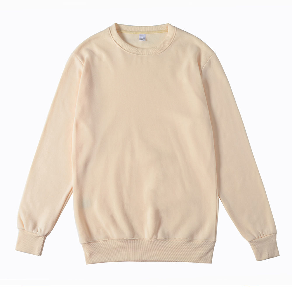 2018春秋新款跨境专供涤纶休闲纯色圆领男式卫衣 情侣装 班服定制