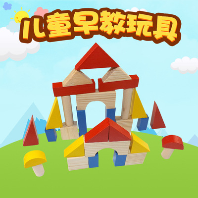 几何形状板启蒙 拼装木制宝宝玩具 儿童智力积木拼图拼板批发