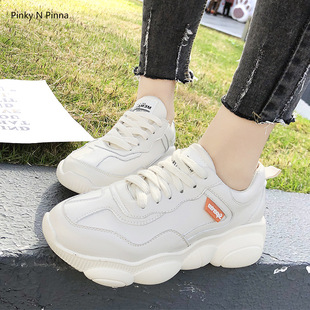 2019春季新款网红superem小熊鞋女松糕底高帮小白鞋运动休闲鞋