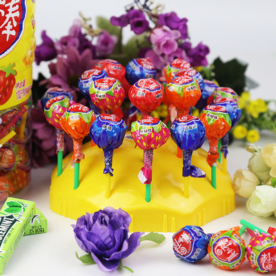 真知棒什锦水果味棒棒糖1020g 超大桶装约108支棒棒糖批发