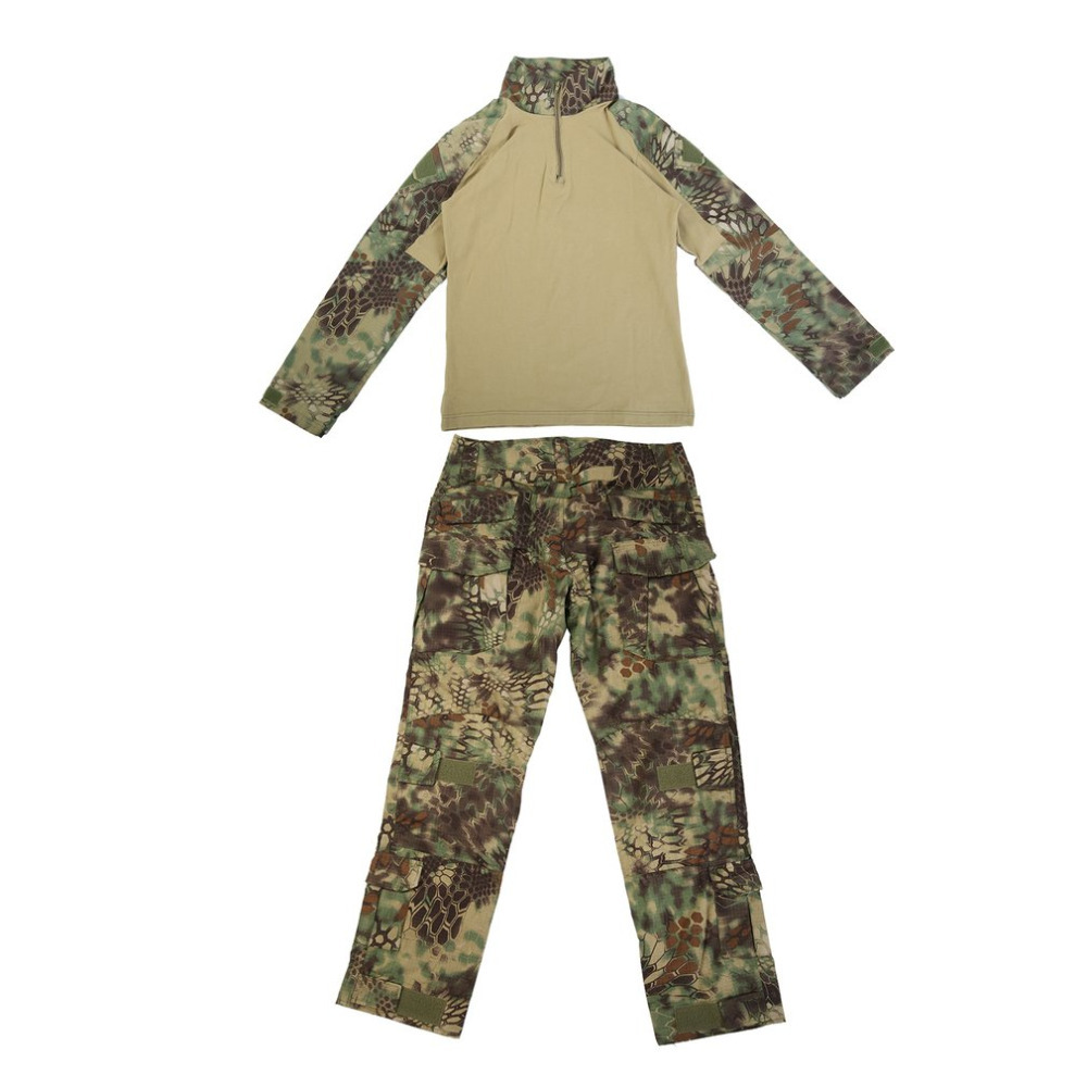 跨境 美军青蛙服长袖蛙服套装上衣迷彩野战套服外套训练服配护膝