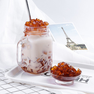 2.5kg上椿黑糖魔芋水晶果冻 黑钻奶茶黑糖果味 黑糖晶钻奶茶