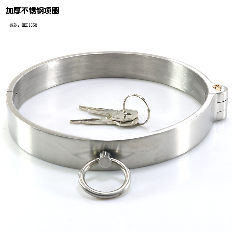 其他情趣用品-加厚不锈钢项圈脖套劲项激情工具溜奴用