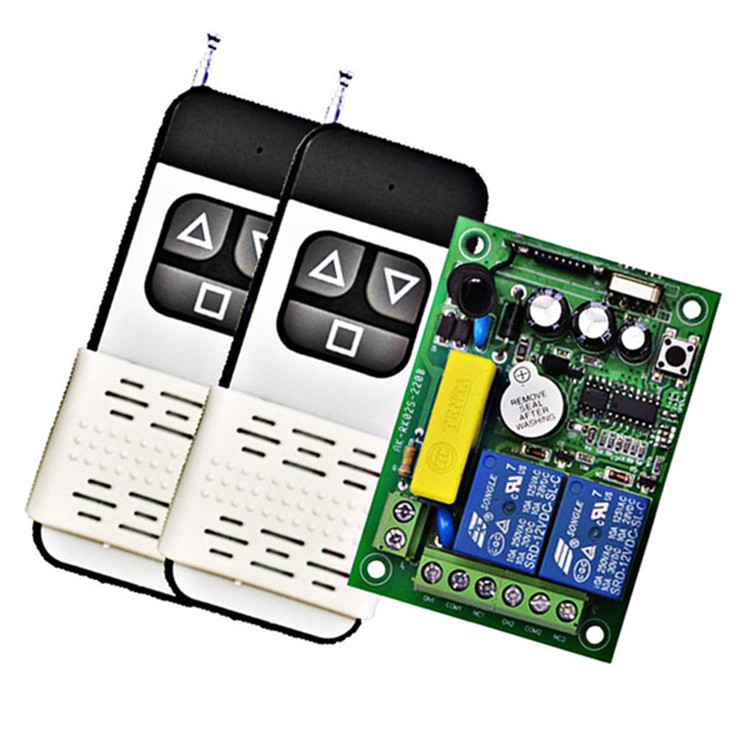 交流220伏两路遥控开关 远距离遥控器 电机正反转道闸上下停控制