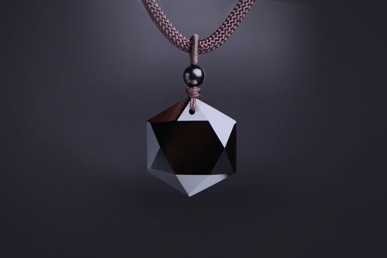 黑曜石吊坠 六芒星吊坠 黑曜石大卫星灵摆能量石跨境爆款厂家批发