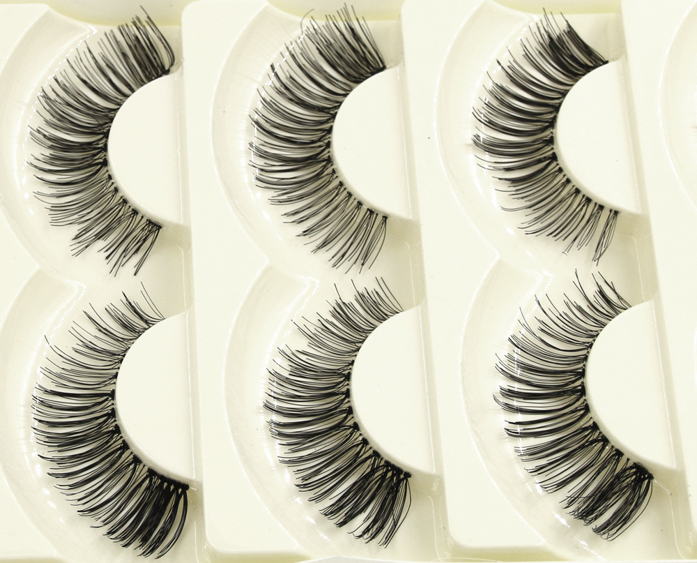 5对装手工浓密假睫毛 优质透明梗交叉自然纤长款眼睫毛 013