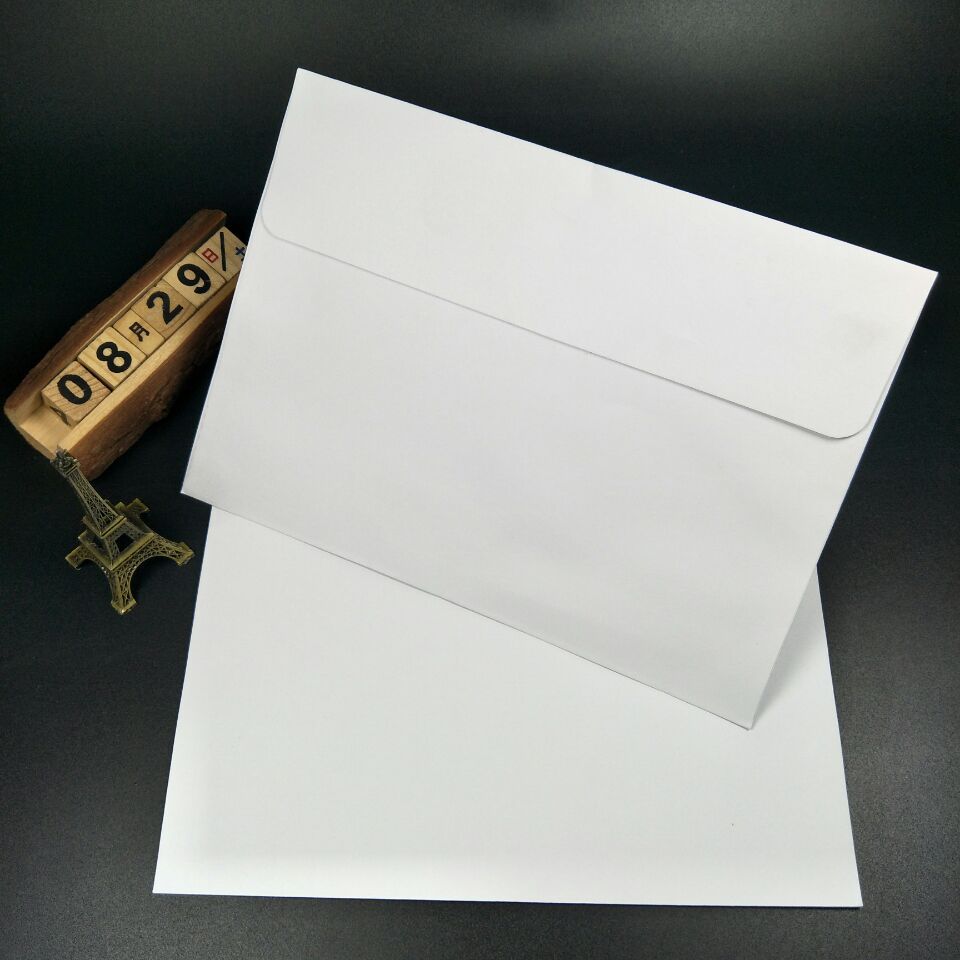厂家信封现货16*11cm白色信封 西式信封120g双胶白牛皮纸发票信封