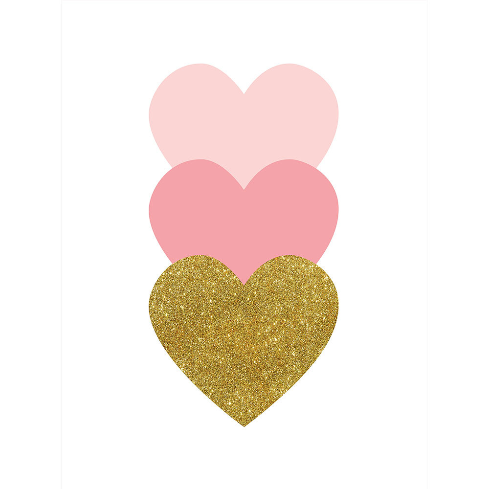 跨境北欧现代卡通兔耳朵云朵小清新装饰画粉色爱心儿童房装饰画芯