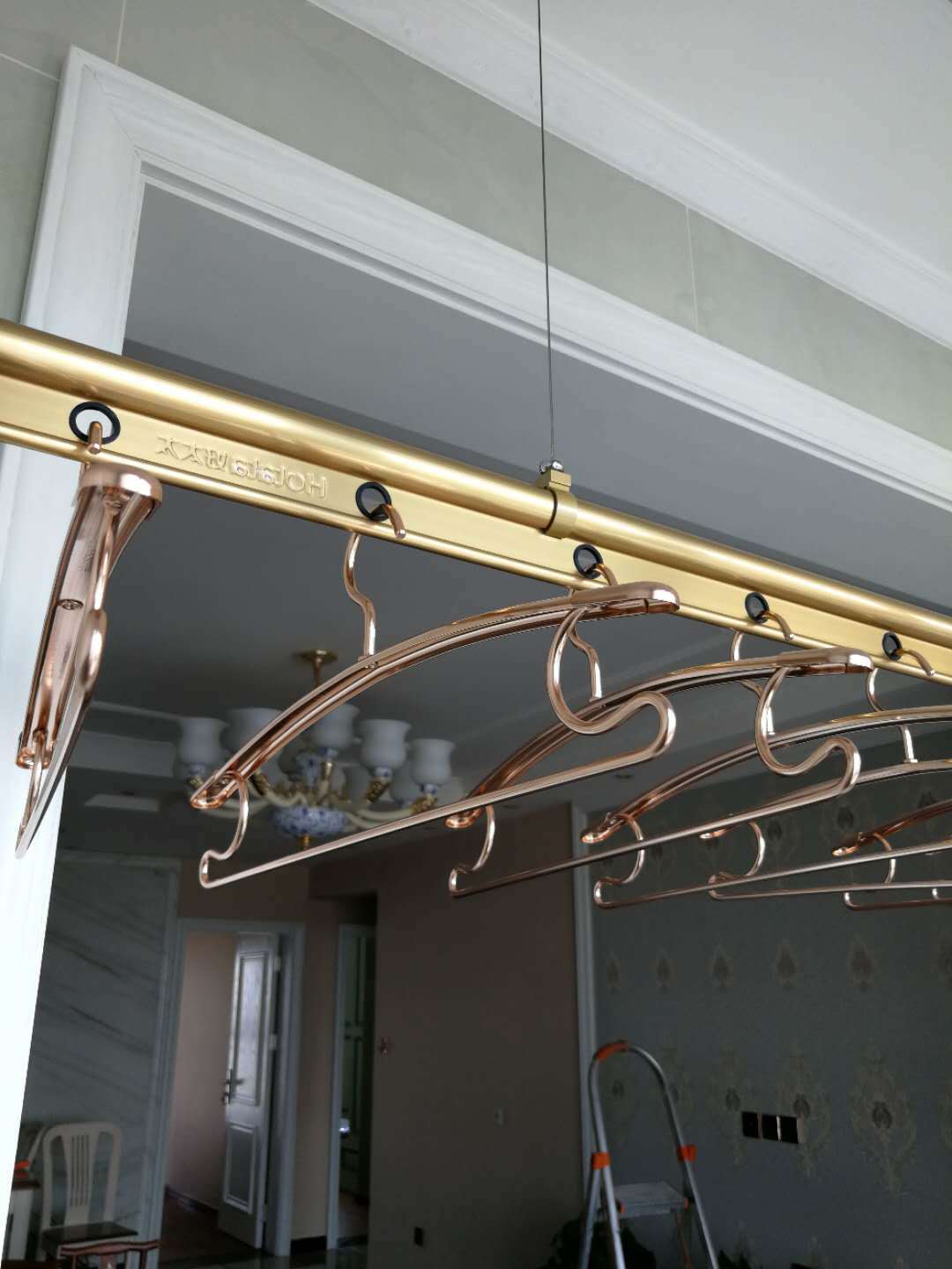 好太太6601手摇升降晾衣架铝合金阳台升降晾衣杆d1035一件代发