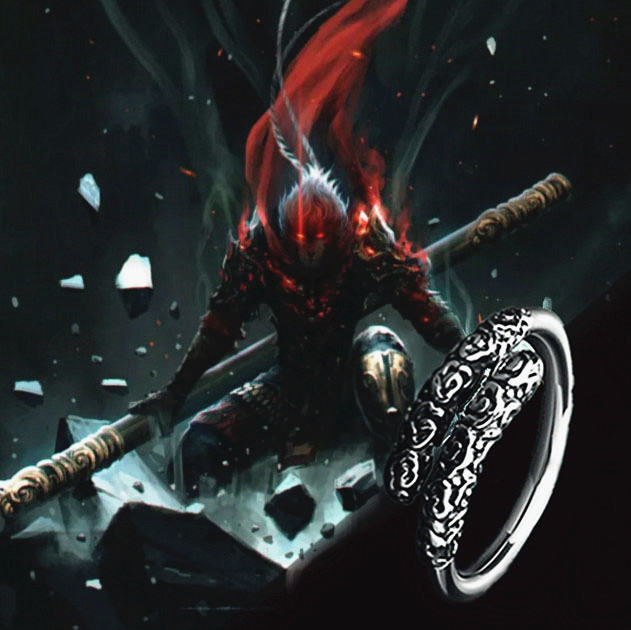 复古齐天大圣悟空紧箍咒情侣戒指霸气定海神针金箍棒开口指环男戒