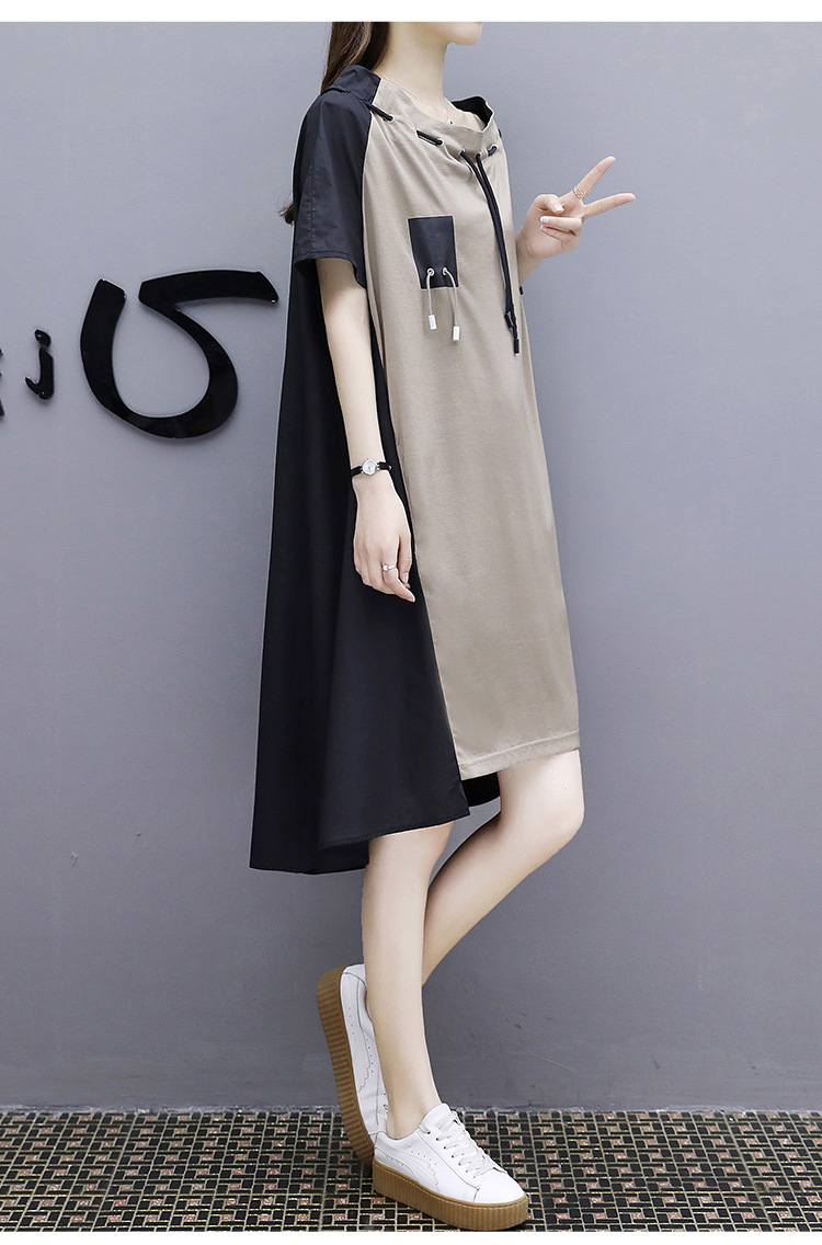 宽松连衣裙女欧货2018夏季新款休闲显瘦a字裙女中长款大码裙子潮