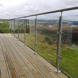 工厂出售游客码头甲板不锈钢栏杆钢化夹胶玻璃栏板