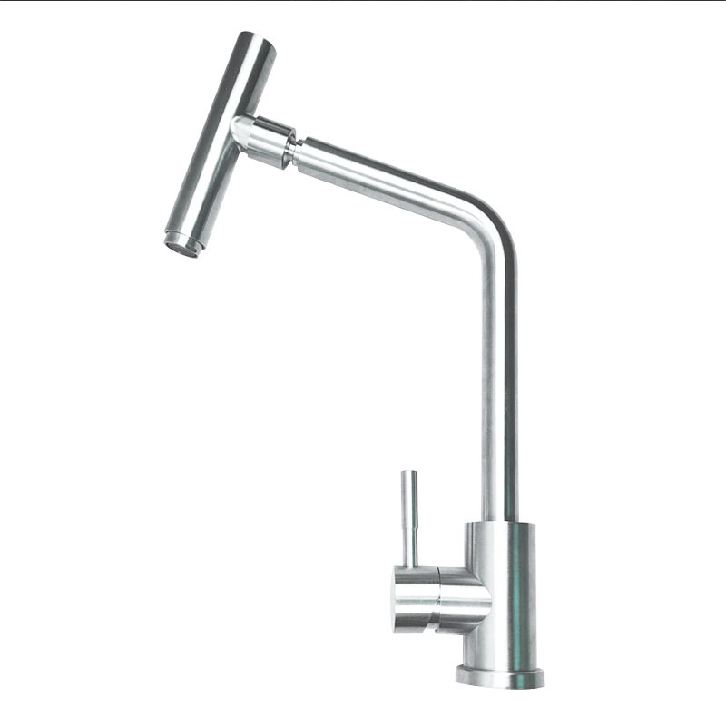 冷热sus304水龙头三通麦克风 拉丝无铅厨房水槽洗菜盆三通水龙头