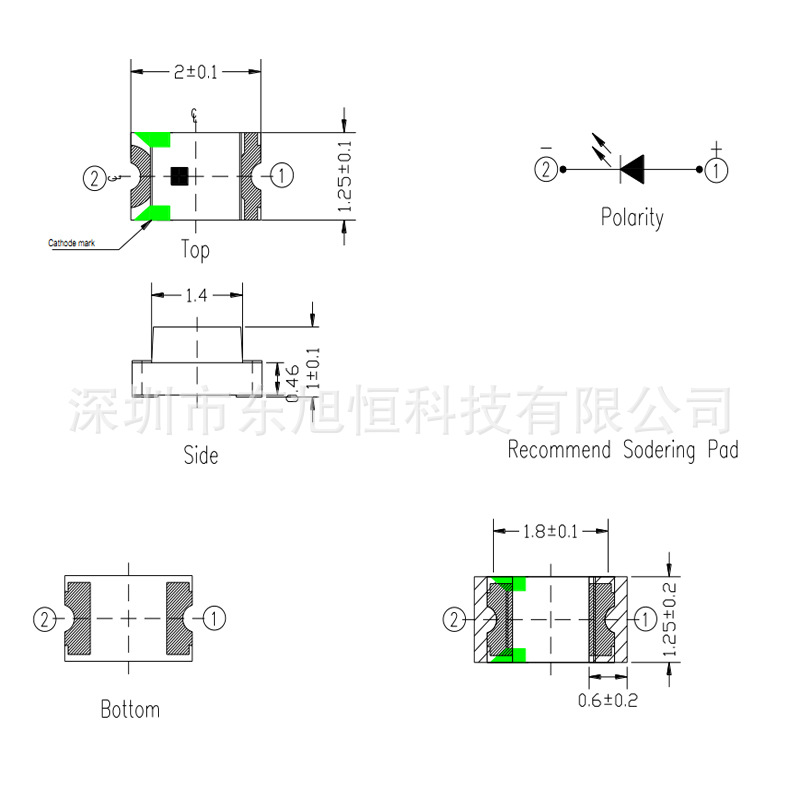 everlight贴片led 发光二极管亿光17-21/t1d-cp2r1ty/3t 0805白色