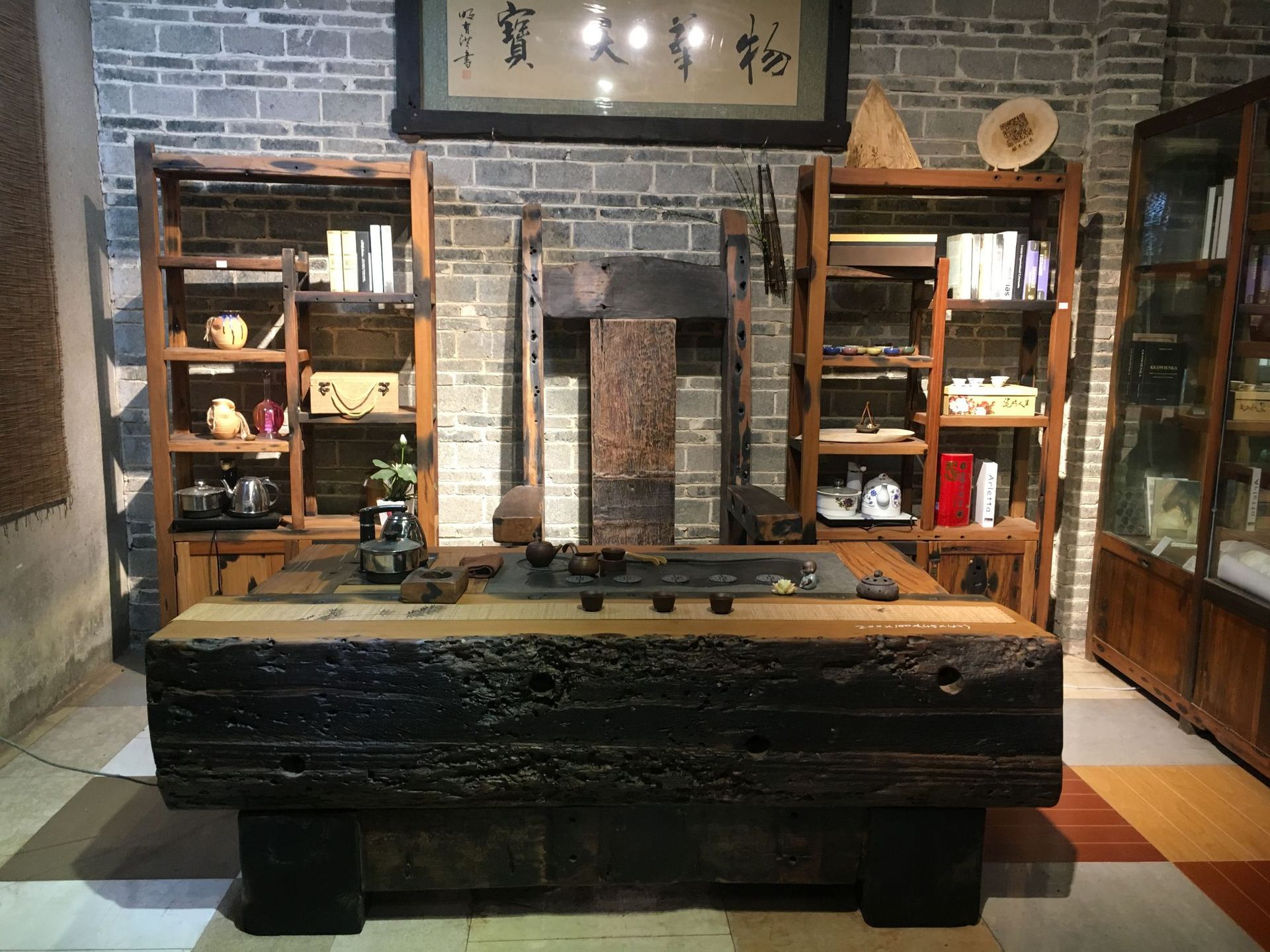 有收藏价值的老船木茶台 老船木家具