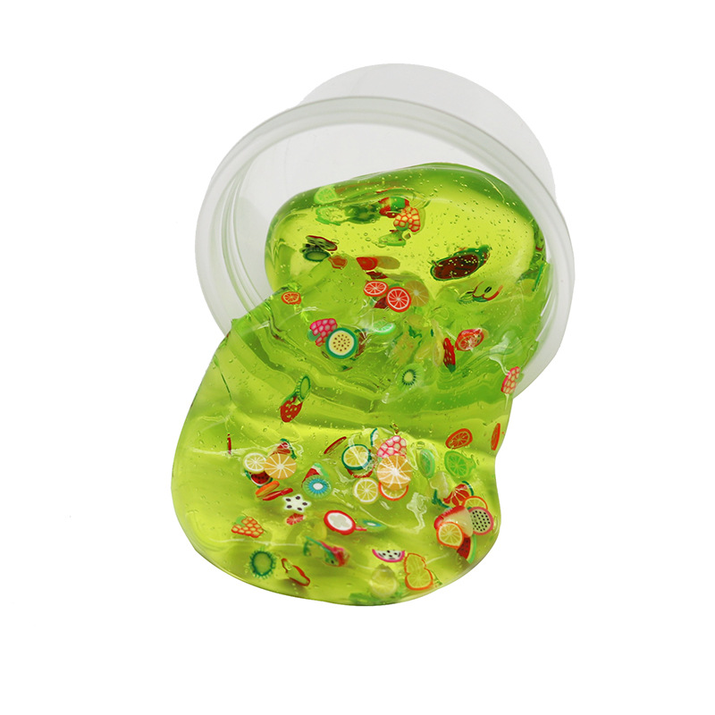 史莱姆diy水晶泥slime泥七彩解压泥水果切片果冻泥putty橡皮泥