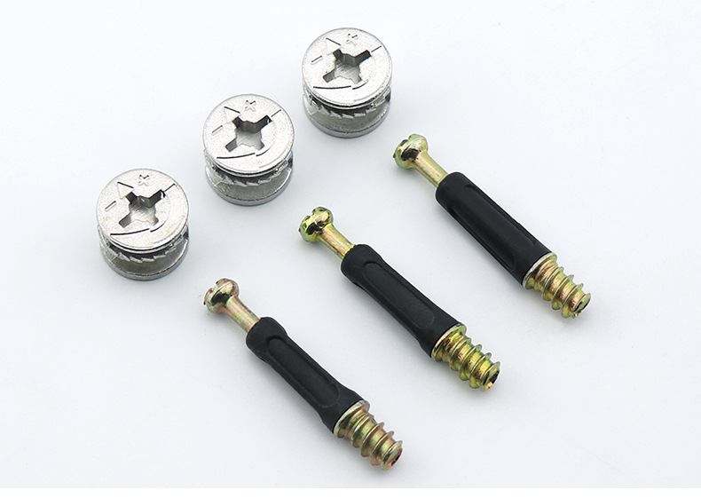 二合一连接件螺丝偏心轮家具橱柜五金配件三合一连接件自攻杆批发