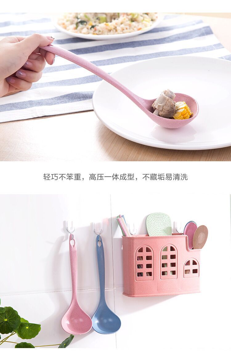 小麦秸秆汤勺家用长柄盛粥勺厨房塑料厨具加厚大号稀饭勺子批发详情6